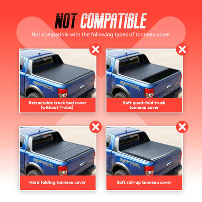 Truck Bed Adjustable Cross Bars for Pickup Trucks, Wide Width Adjustment, No-Drills Needed Installation (Not for Any Bed Cover), 95033C