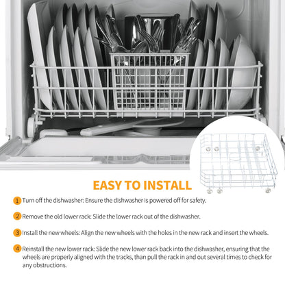 Allstare WD28X31819 WD28X10284 Dishwasher Lower Rack Replacement Parts for GE Dishwasher Parts Lower Dishrack Assembly with Wheels ADW1100N10WW GSD2100V55BB GE Dishwasher Bottom Rack