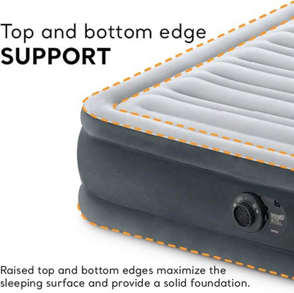 Intex Mid-Rise Air Mattress - Built-In Pump & Dura-Beam Deluxe Comfort | Full Size Portable Luxury Bed for Adults & Camping