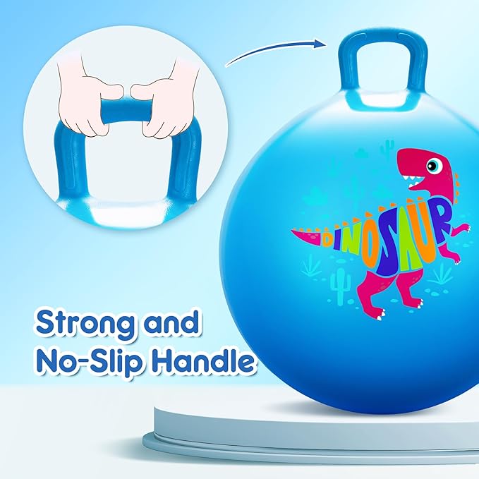 PlayZap Hopper Balls for Kids 3-8 18 Inches Bouncy Ball with Handle 18 Inflatable Bouncing Hopper 45cm Jumping Toys Garden Hopping Toys Girls Boys Gifts