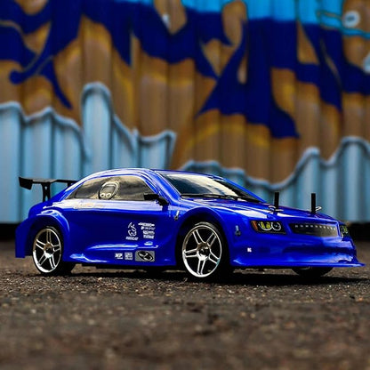 Redcat Racing Lightning EPX RC Drift Car 1/10 Scale 4WD with 2.4GHz Radio 19T Brushed Motor Tunable Suspension Remote Control Car with Battery and Charger - Metallic Blue
