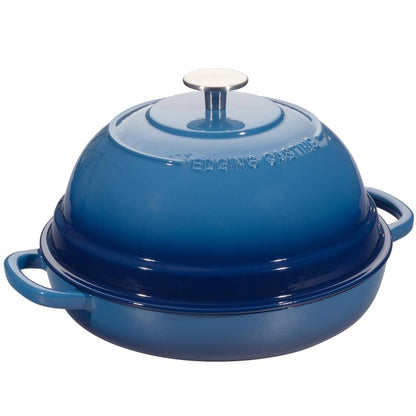 EDGING CASTING Enameled Cast Iron Dutch Oven Pot with Lid, Round Bread Oven for Homemade Sourdough Bread Baking, 6 Quart, Lake Blue