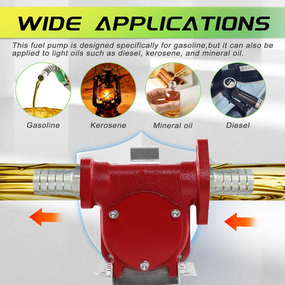 PRUNkuar 10GPM 12V Fuel Transfer Pump with Manual Nozzle, Particulate Filter，Cast Iron Heavy Duty for Gasoline Diesel Kerosene Biodiesel