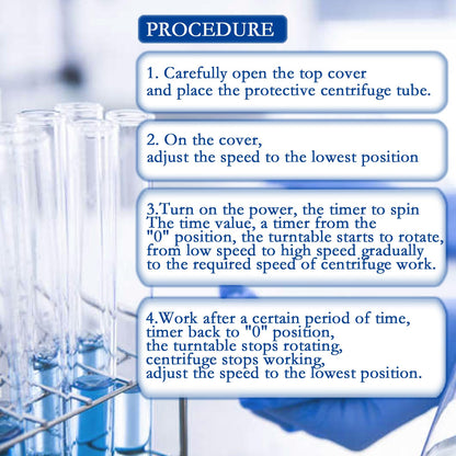 Maisutseb 50ml*6 Electric Benchtop Centrifuge 4000 RPM Lab Centrifuge Machine 110V 60HZ PRP Desktop Centrifuge Stepless Control with Blue Cover Plate Centrifugadora de Plasma