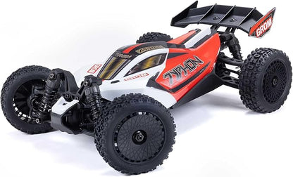 ARRMA RC Car Typhon GROM 4x4 Smart Small Scale Buggy RTR with Battery &amp Charger Red/White ARA2106T2