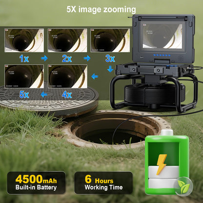 ESANHAO Sewer Camera 100ft Drain Pipe Camera Plumbing Snake, 23mm HD, 12LEDs, DVR Recording, 9" AHD Screen for Plumber, Homeowners IP68 Waterproof, 32GB TF Card Included