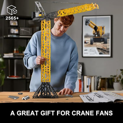 Mould King 17096 Luffing Jib Tower Crane Building Block Set Large Technical Construction Vehicles Crane Truck Model with Motors/APP Remote Control Collectible Set for Adults &amp Teens 14+ Gift (25