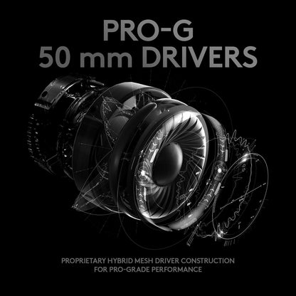 Logitech G Pro X Wired Gaming Headset: Blue VO!CE Detachable Boom Mic, DTS 7.1, 50 mm Drivers, USB/3.5mm Aux, Spare Memory Foam Ear Pads, USB DAC & Bag Included - Black