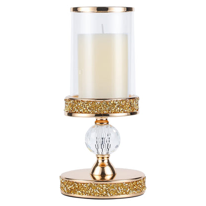 Hurricane Candle Holders for Pillar Candle, Pillar Candle Holder, Crystal Candlesticks Holder for Dining Coffee Table, Wedding,Events,Parties, Home Decor YL031SD