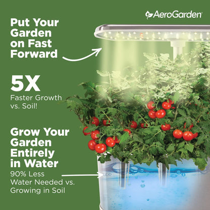 AeroGarden Harvest Elite Indoor Garden Hydroponic System with LED Grow Light and Seed Kit, Holds up to 6 Pods, Stainless Steel