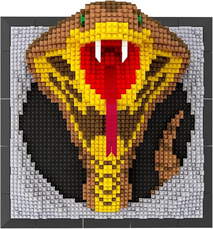 BDYDT Wall Art Snake Building Blocks Set A Wall Decor Set for Adults Who Love Creative Hobbies(2376 Pieces) Toys Gifts for Kid and Adult