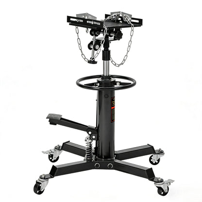 Hydraulic Transmission Jack 1322 Lb Capacity, High Lift 33.5-70 Inch, Dual Plunger System, 360° Rotating & 30° Tilting Saddle, Telescoping Jack Stand for Garage and Auto Shop Use, Black