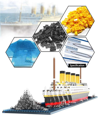 KLMEi Titanic Architecture Set Micro Building Blocks Model Kit for Adults Age of 14+ 1872 Pieces