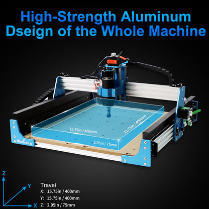 WolfPawn CNC Router Machine Desktop CNC 3 Axis, CNC Milling Machine for Metal Wood Acrylic, GRBL Control Engraving Machine with 500W Spindle,Machine Woodworking Industrial Application(4040 PRO)