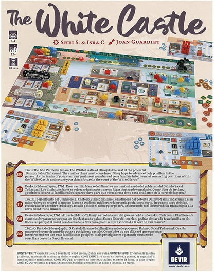 Devir - The White Castle Board Game – Strategic Eurogame with Worker Placement Dice Placement &amp Resource Management for Teens and Adults Ages 12+ 1–4 Players 85 Playtime Multilanguage