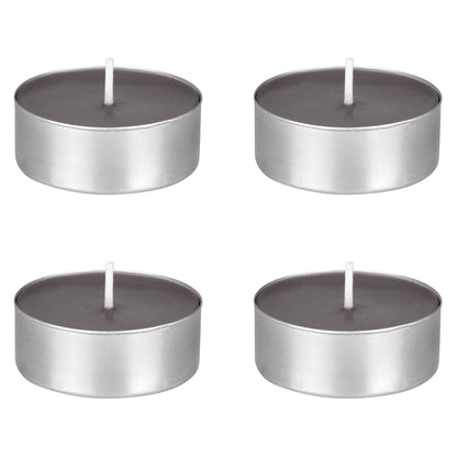 Mega Candles 4 pcs Unscented Oversize Dary Gray Tea Lights Candles, Pressed Wax Candle 12 Hour Burn Time, Home Décor, Wedding Receptions, Occasions, Events, Meditations, Tranquility, Spa