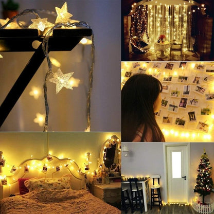 33ft 80 LED USB Star String Lights – Warm White Fairy Lights for Bedroom, Wedding, Party, Christmas, Indoor & Outdoor Decoration