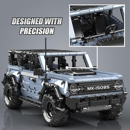 Mould King 15085 Off-Road Vehicle Building Sets Pull Back &amp Launch Car Building Blocks Kit Collectible Car Model Toy for Adults Teens 12+ (828 Pieces)