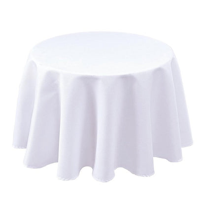 Biscaynebay Textured Fabric Round Tablecloths 70" for Round Tables diameters from 30" to 58", White Water Resistant Folding Table Covers Washable for Dining, Kitchen, Wedding, Parties etc