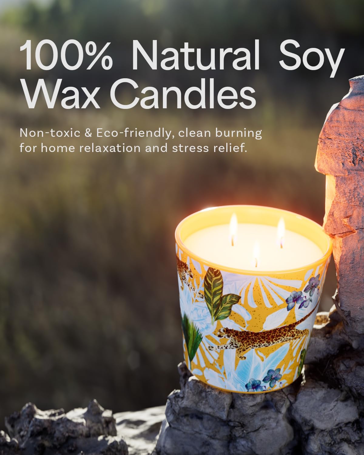 Mandarin Peach Scented Candle, 30oz Natural Soy Wax Non Toxic, 3 Wick Large Aromatherapy Candles for Home Scented, 100+ Hours Long Lasting,Clean Brun, Luxury Canle Gift for Women,Stress Relief,SPA