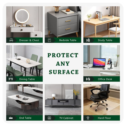 Multi-Size 24x48 inch Clear Plastic Table Protector Kitchen Dining Table Wood Furniture Cover Screen Protection Plastic Tablecloth Wipeable Waterproof Desktop Protective Pad PVC Vinyl Coffee Tabletop