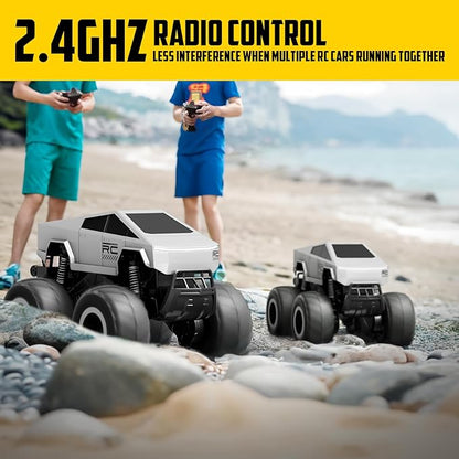 STEMTRON Amphibious Remote Control Car Toys for Boys 2.4 GHz 1:16 All Terrain Off-Road RC Car Waterproof RC Truck Pool Toys Gifts for Kids