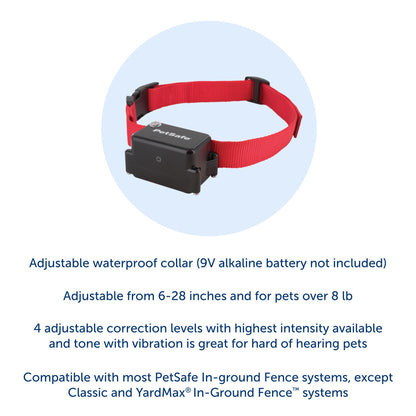 PetSafe Stubborn Dog Fence Collar - Dog Electric Collar Waterproof Receiver, Battery Operated, In Ground Containment for Pets, from The Parent Company of Invisible Fence Brand