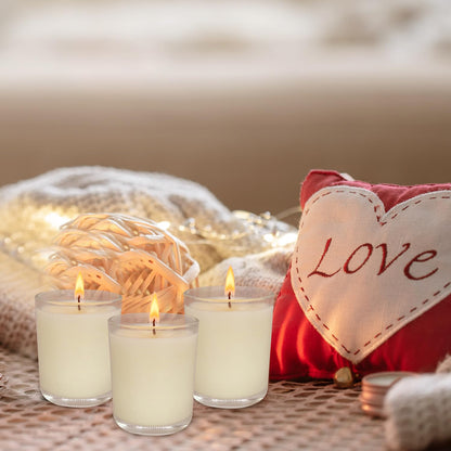 72 Pack White Unscented Clear Glass Filled Votive Candles, Hand Poured Wax Candle Ideal Gifts for Weddings Birthdays Holidays Party Religious Events