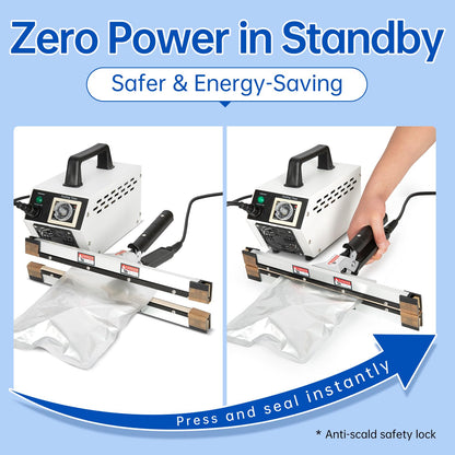 R-PACK Portable Handheld Heat Sealer Machine, IPS-300 12-Inch | Instant-Heat Sealing for Polyethylene, Foil, Kraft, and Mylar Packaging