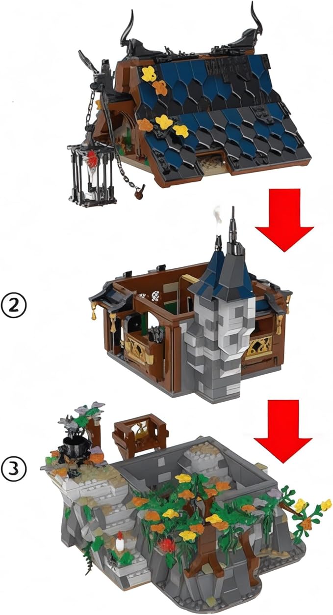 General Jim's The Witch House Modular Halloween Spooky City Building Block Set - 1964 Pieces