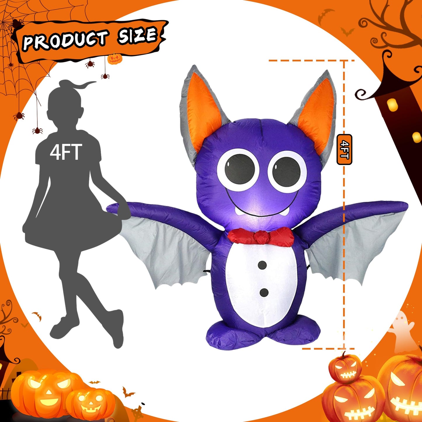 DearSun 6FT Halloween Inflatable Fierce Cerberus with Build-in LED Lights, Blow up Halloween Inflatable Outdoor Indoor Decorations Large Party Yard Decoration (Fierce Cerberus)