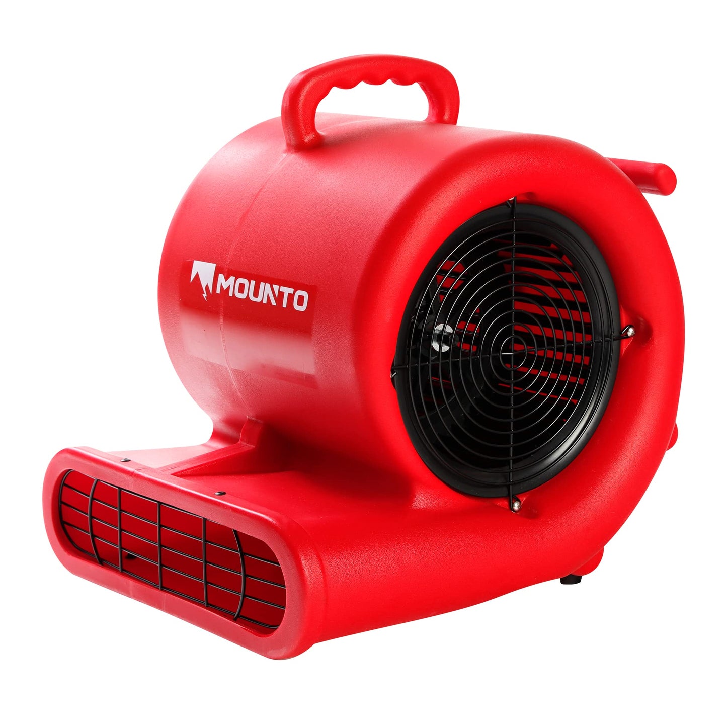 Mounto 1/3hp Air Mover 2000cfm Carpet Dryer Blower Floor Drying Fan - 3-Speed Air Mover w/Dual GFCI Outlet, 25ft Power Cord for Drying, Cooling, Air Circulation (Red)