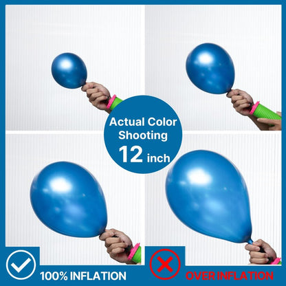 PartyWoo Metallic Blue Balloons 50 pcs 12 Inch Chrome Blue Latex Helium Balloons for Graduation Wedding Baby Shower Engagement Wedding Gender Reveal Birthday Party Decorations Blue-G106