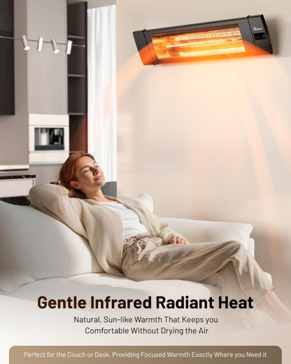 DR. INFRARED HEATER Portable Infrared Indoor and Outdoor Space Heater for Patio, Garage, Commercial & Residential With Remote Control, Without Thermostat, Black