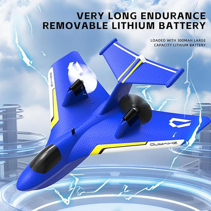 Remote Control Wireless Airplane Toy Gravity Gliders Airplane With Lights Rc Plane For Water Land &amp Air Rc Float Plane 2.4G 2 Channels Rc Remote Control Fighter Model Toy For Adults Kids (Red)