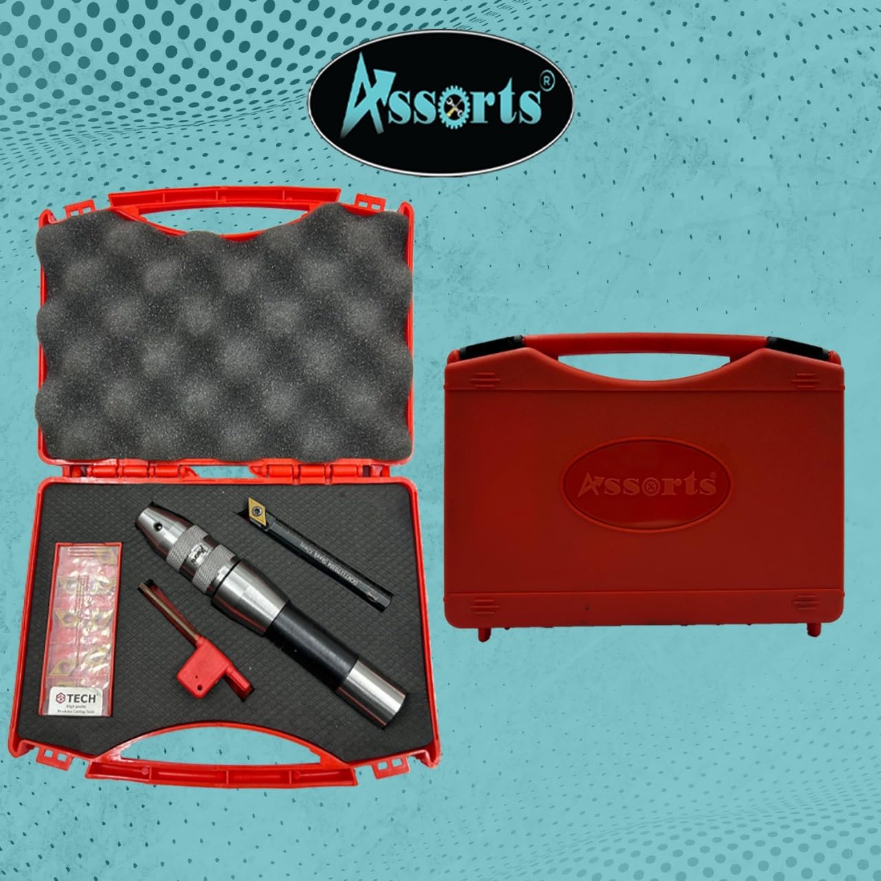 Assorts New Fly Cutter with R8 7/16 UNF Drawbar Shank, indexable Boring bar, 10 PCS Inserts (DCMT 11 T304), T-15 Key & Plastic case. Ideal for Facing & Boring. Watch The Working Video for Details