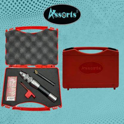 Assorts New Fly Cutter with R8 7/16 UNF Drawbar Shank, indexable Boring bar, 10 PCS Inserts (DCMT 11 T304), T-15 Key & Plastic case. Ideal for Facing & Boring. Watch The Working Video for Details