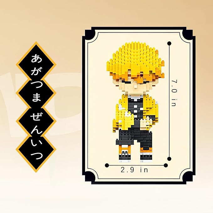MACTANO Anime Holy Slayer Brickheadz Zenitsu Agatsuma Figure Building Set Micro Mini Building Block Toy for Adult-1000pcs