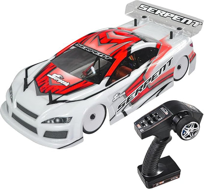 Serpent 1/10 RC Touring Car RTR 4WD Fast Electric RC Car with Brushless Motor Carbon Fiber &amp CNC Aluminum Parts High Speed Batteries and Charger Not Included (Red)