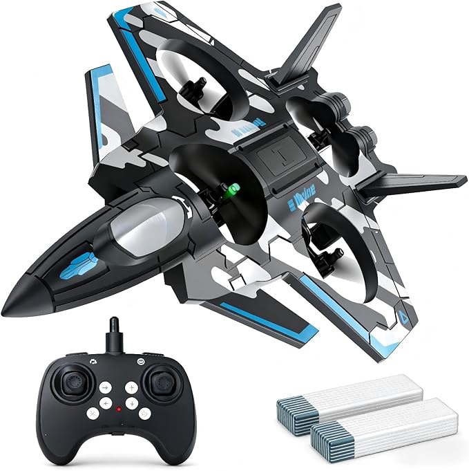 F47 RC Fighter Drone for Kids Remote Control Airplane with Altitude Hold RC Jet Drone Toy with LED Lights Easy to Fly RC Airplane for Beginners Boys Girls