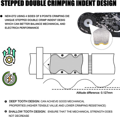 JRready ST6308 Deutsch Connector Kit, Waterproof DT Connector 2 3 4 6 8 12 Pin, Size 16 Solid Contacts, DT2 Crimper Equivalent to Deutsch Crimp Tool HDT-48-00, 12-22AWG, 417PCS