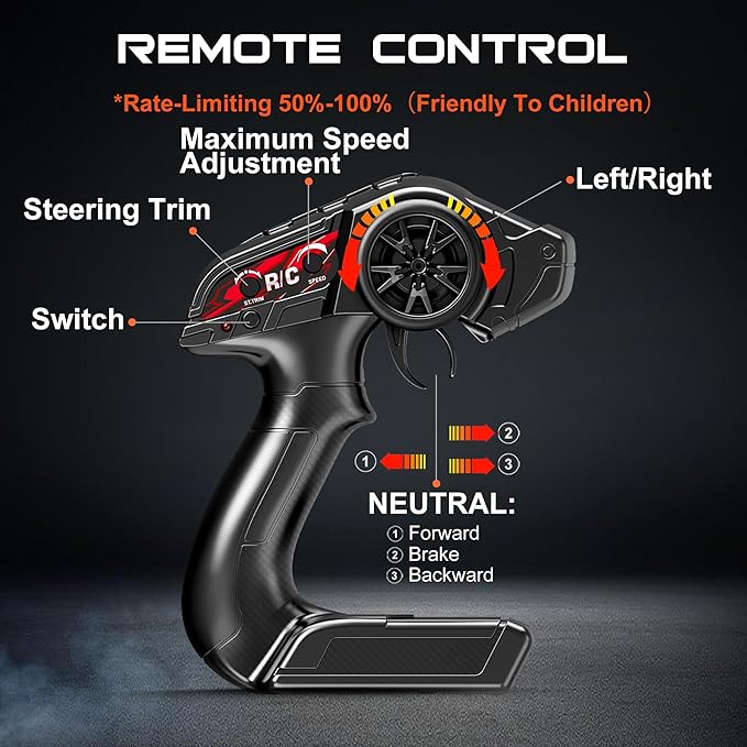 1:18 All Terrain RC Car for Adults &amp Boys (HS18305) 4WD Off-Road RC Truck High Speed Fast 40+ KPH 4X4 Waterproof Remote Control Car with 2 Rechargeable Batteries