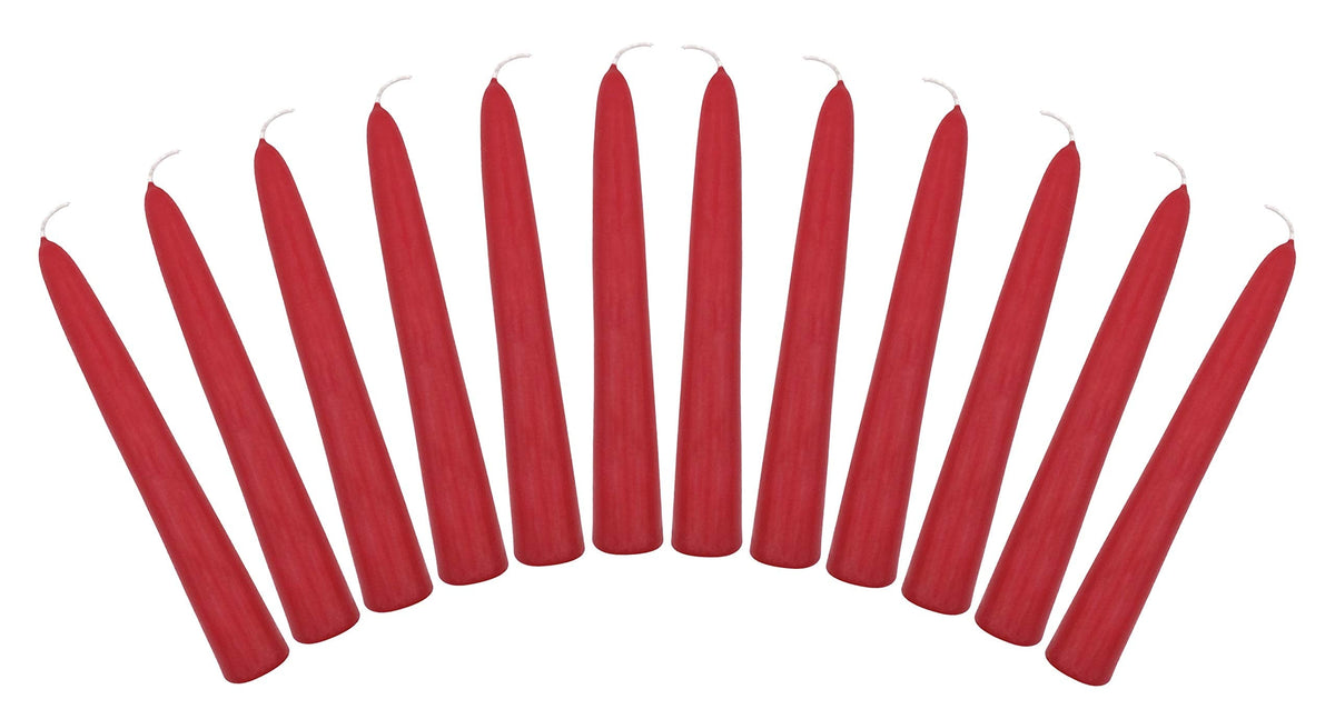 General Wax 6" Taper Candles Box of 12 Candles Unscented (Red)