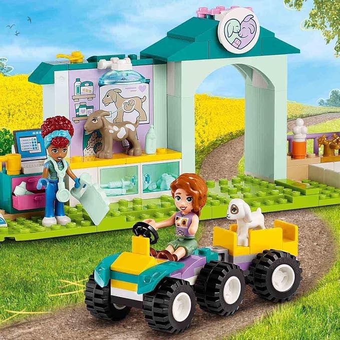 Lego Friends Farm Animal Clinic Farm Set with Veterinarian Toy for Children from 4 Years Includes 2 Figures and 3 Animals Including Goat and Rabbit Figure Gift for Girls and Boys 42632