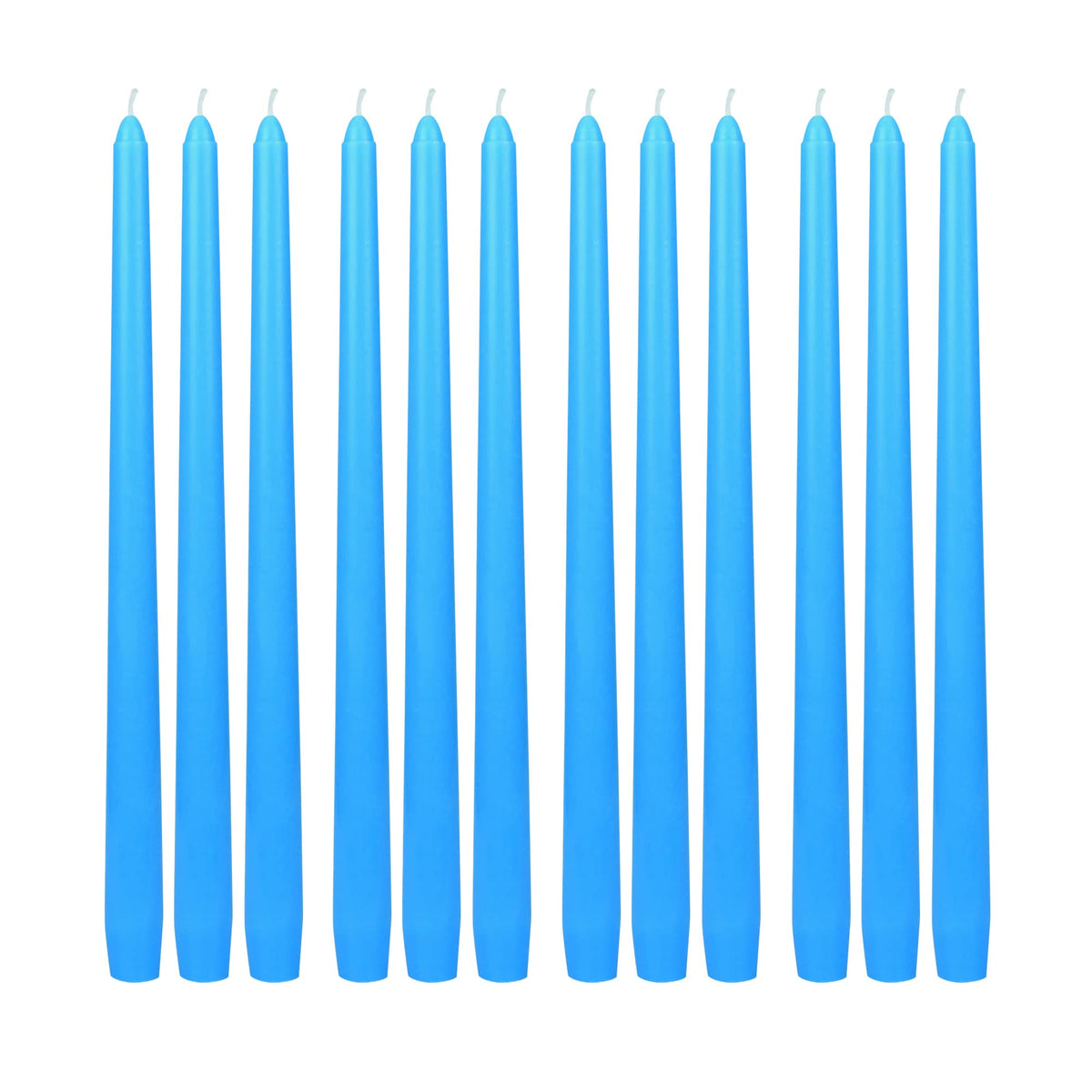 Zest Candle 12-Piece Taper Candles, 12-Inch, Light Blue