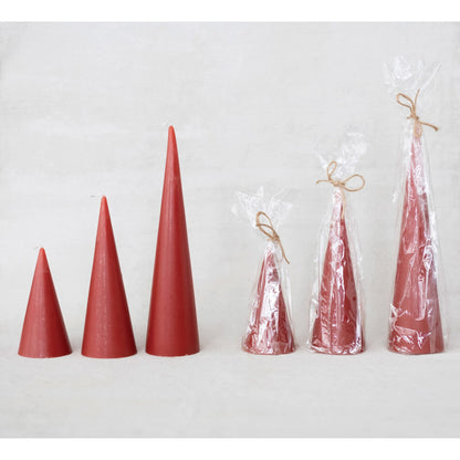 Creative Co-Op Unscented Tree Shaped Candle, Holly Berry Red