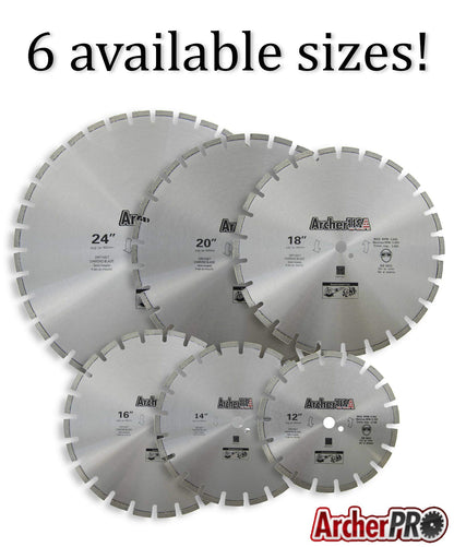 Archer Pro 24" Diamond Saw Blades for Fast Asphalt Cutting and Green Concrete Cutting