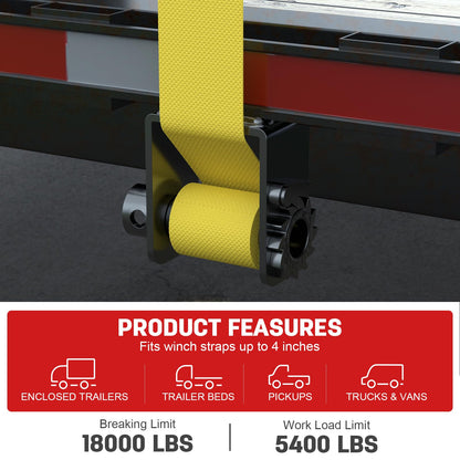 2026 Upgraded Sliding Winch for Utility Trailer,4 PCS Standard Sliding Tie Down Winch for Flatbed Semi Truck,for Use w/ 4 Inch Straps, Trailer Cargo Control,Black Powder Coated