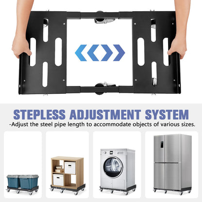 KEDSUM 2000LBS Heavy Duty Moving Dolly with 6 Swivel Wheels, Furniture Dolly with 100% Thicken Steel Frame, Expandable Appliance Dolly Cart Up to 43.6" Wide, All Terrain Used for Building Materials