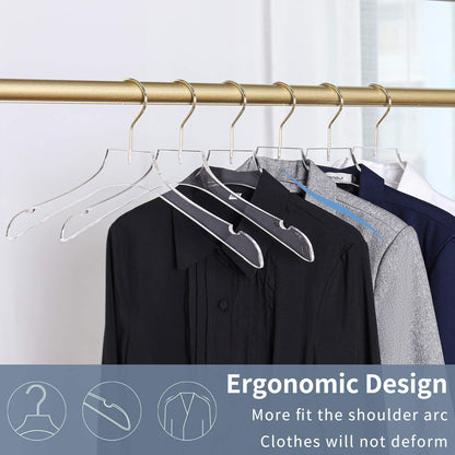 Acrylic Hangers Clear and Gold Premium Quality Clothes Hangers Standard Clothing